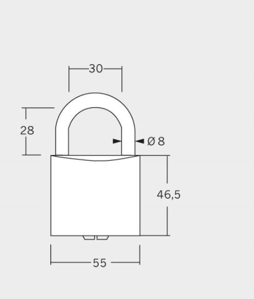Vorhangschloss - Hangschloss Winkhaus keyTec N-tra 85 – Ansicht 4