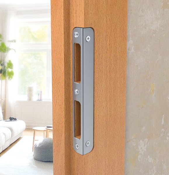 Winkelschließblech WS 95 rund, silber für Zimmertüren – Produktdetail