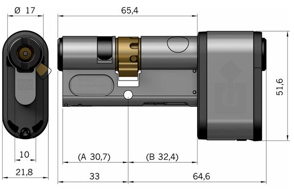 Winkhaus blueCompact Doppelprofil BO 21 beidseitig kontrolliert – Produktdetail