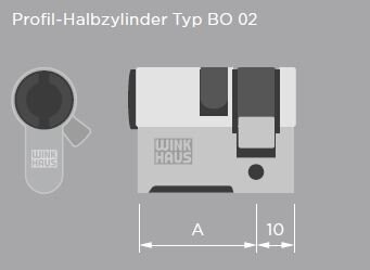 Winkhaus blueCompact Halbzylinder BO 02 für den Innenbereich – Produktdetail