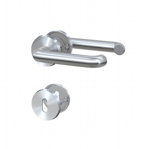 Zimmertürgarnitur ZB 3100 Edelstahl U-Form (BB)-Lochung