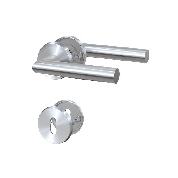 Zimmertürgarnitur ZB 3200 Edelstahl L-Form (BB)-Ausführung