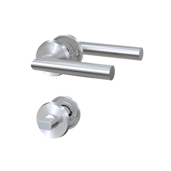 Zimmertürgarnitur ZB 3200 Edelstahl L-Form (WC)-Ausführung